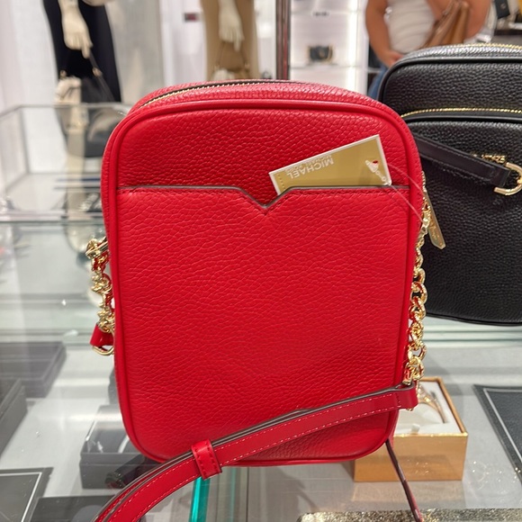 MICHAEL KORS Jet Set Travel Medium Logo NS Chain XBody Leather Crossbody Flight - Picture 5 of 16